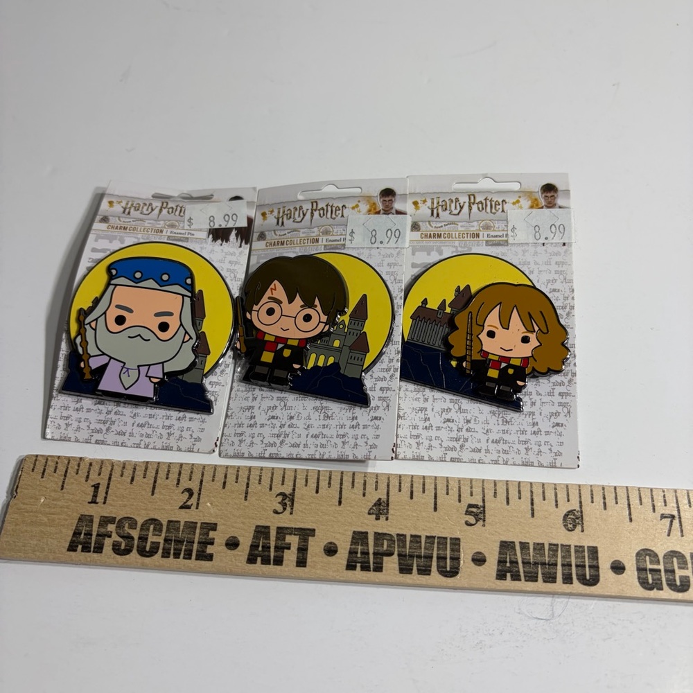 Harry Potter Enamel Pin Lot Charm Collection - Dumbledore, Harry, and Hermione - Picture 4 of 4